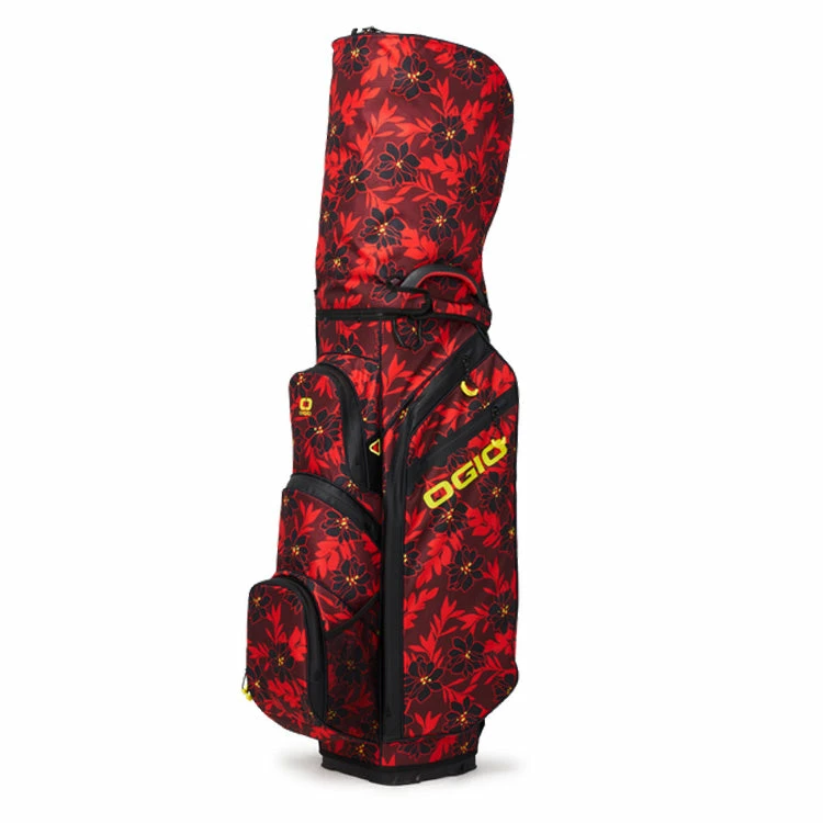 Ogio 2023 All Elements Golf Cart Bag - Red Flower - Image 3