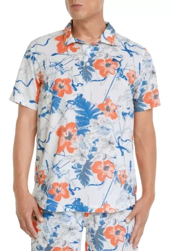 PUMA Nassau Golf Polo Bright White/ Hot Coral