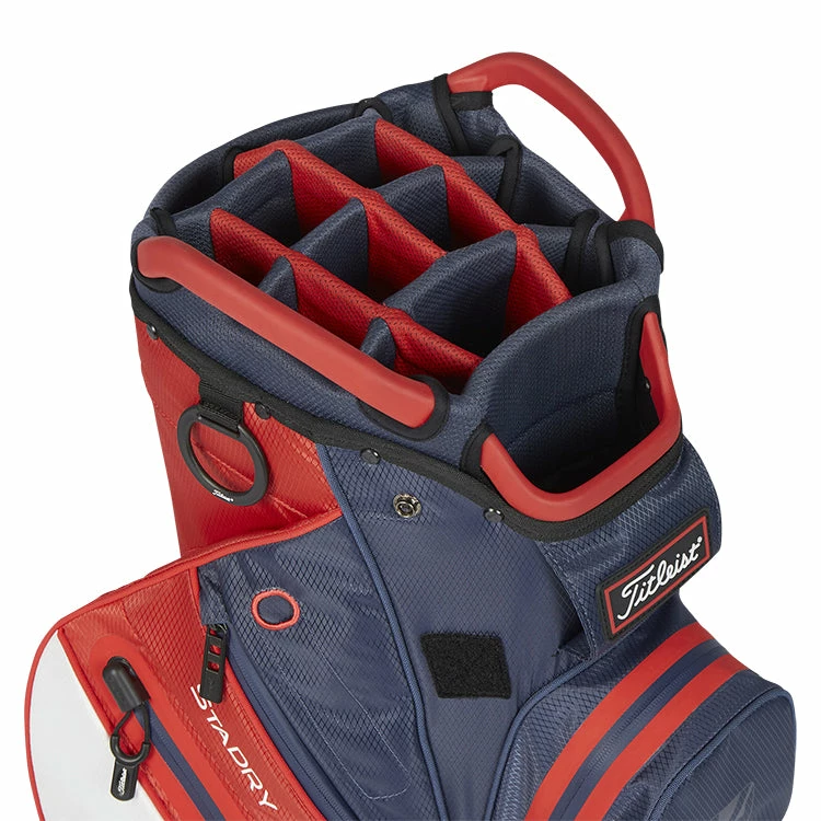 Titleist 2023 Cart 14 Stadry Golf Cart Bag - Navy/Red/White - Image 2