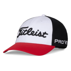 Titleist TOUR PERFORMANCE MESH HAT (BLACK/RED/WHITE)