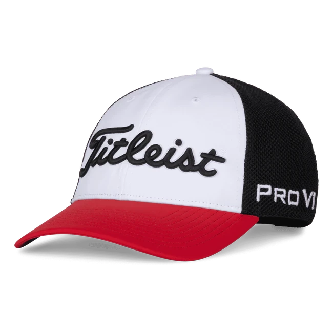 Titleist TOUR PERFORMANCE MESH HAT (BLACK/RED/WHITE)